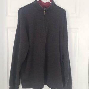 Orvis Men's 1/4 Zip Pullover Sweater‎ Shirt Dark Grey Cotton Size XL